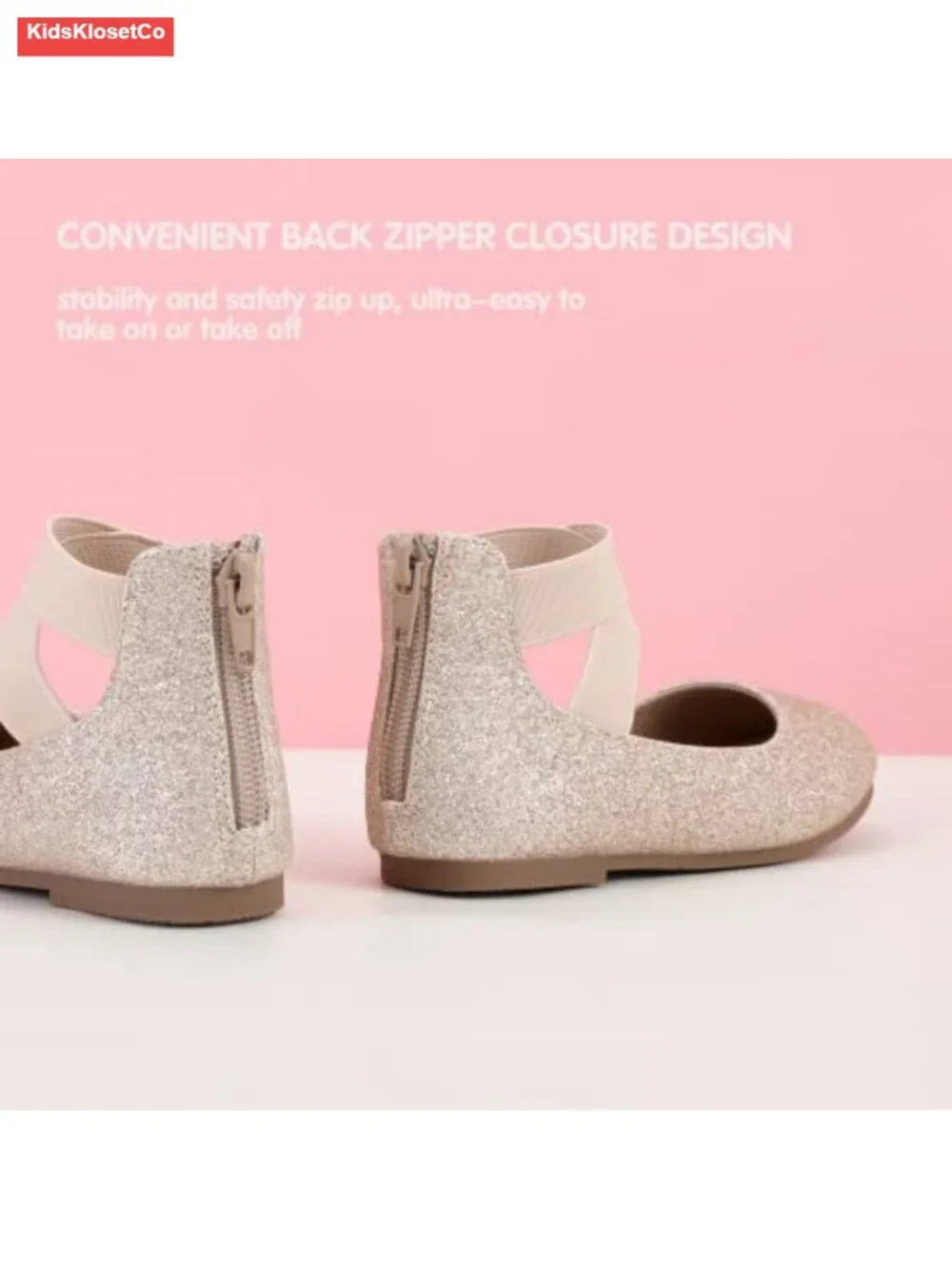 Girls Mary Jane Ballet Flats - Round Toe Elastic Cross Ankle Strap Dress Shoes